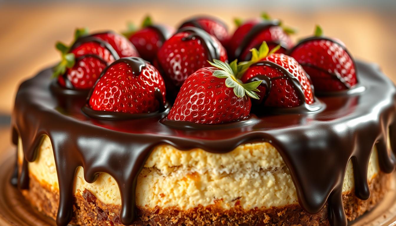 Chocolate Covered Strawberry Cheesecake Delight