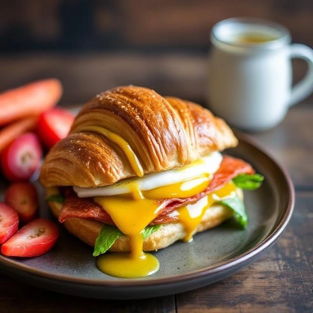 "Meal-prep-friendly breakfast sandwiches with sausage, eggs, and tangy maple-mustard glaze."