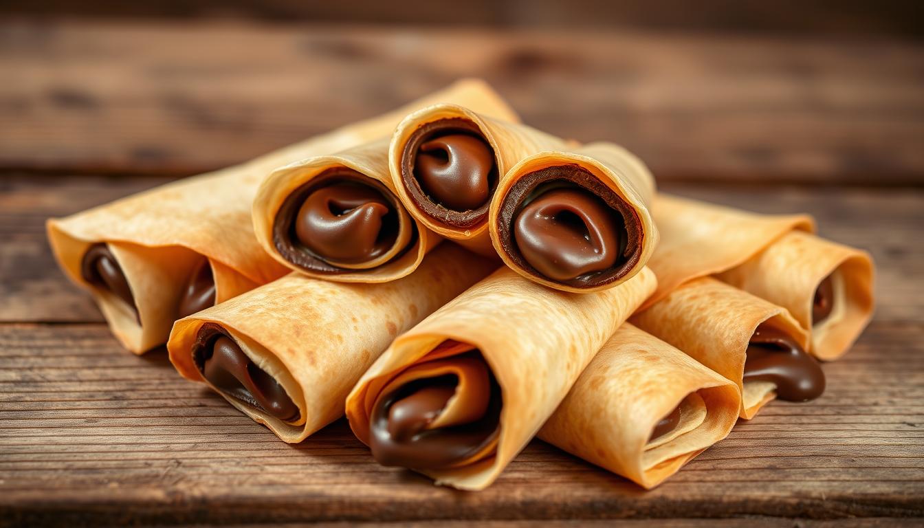Handmade Chocolate-Filled Rolled Crêpes - Gourmet Treats