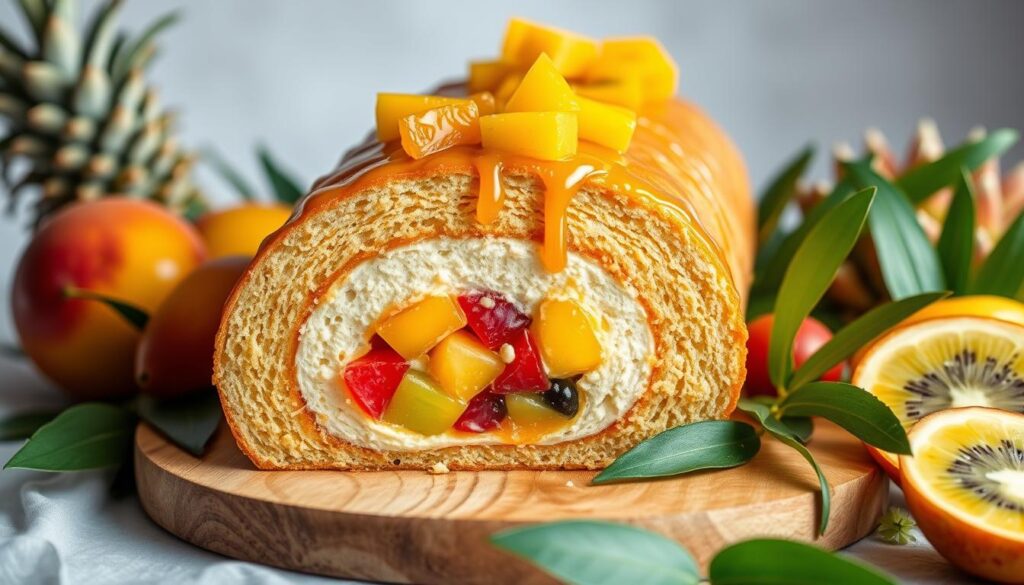 Tropical Fruit Swiss Roll Cake
