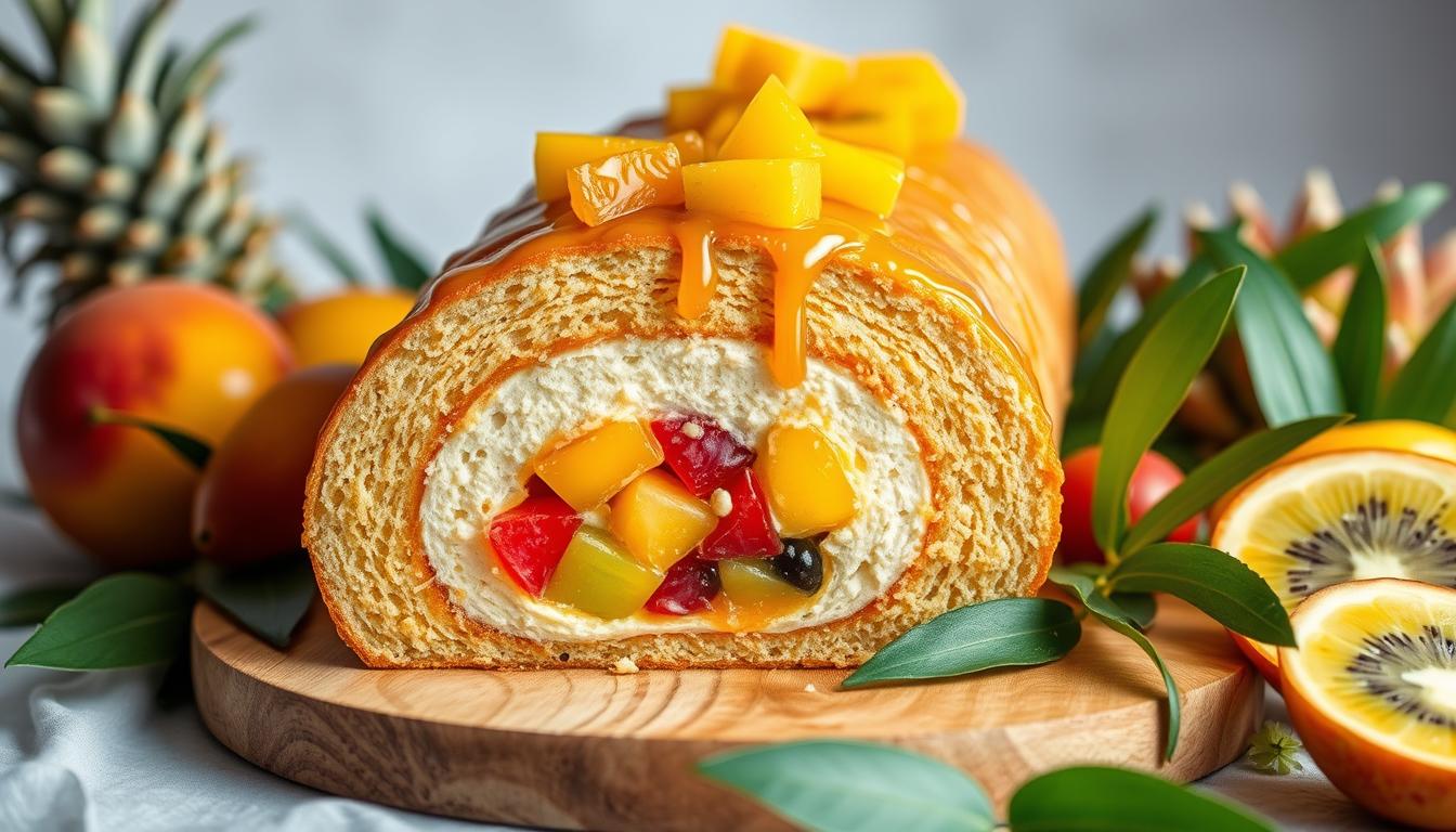 Tropical Fruit Swiss Roll Cake